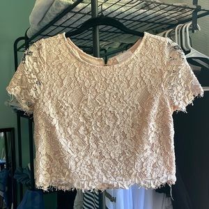 Adorable lace pink top size Xs
